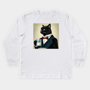 GentleCat Drinking a Good Milk Kids Long Sleeve T-Shirt